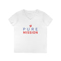 Pure Mission Ladies' V-Neck T-Shirt (White)