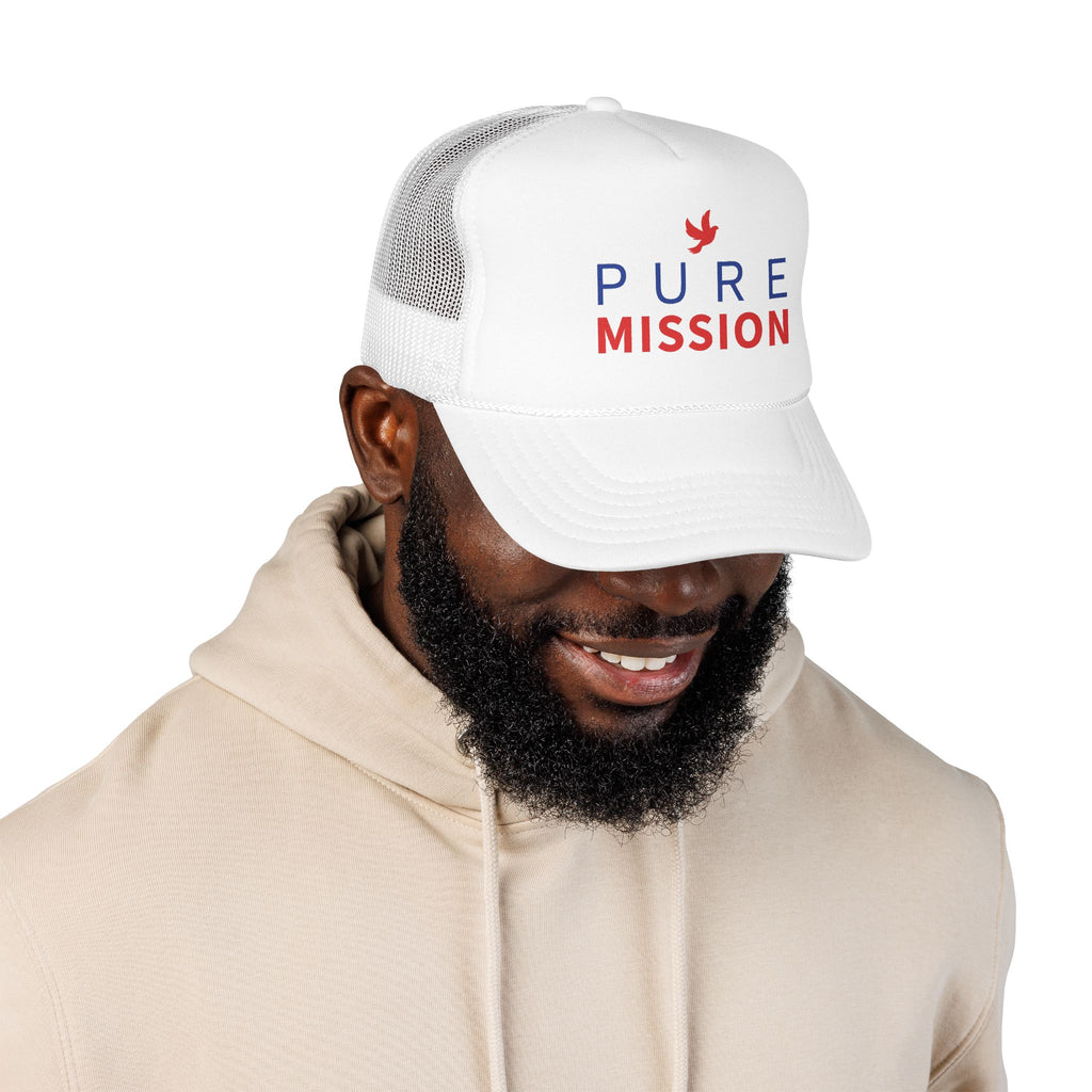 Pure Mission Foam Trucker Hat (White)