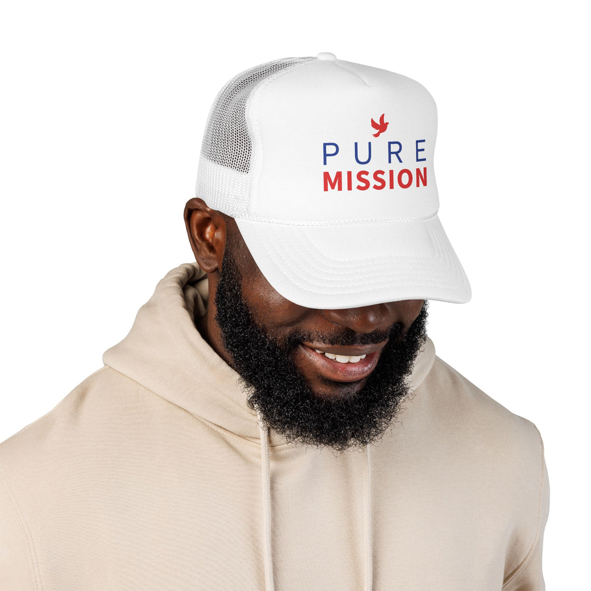 Pure Mission Foam Trucker Hat (White)
