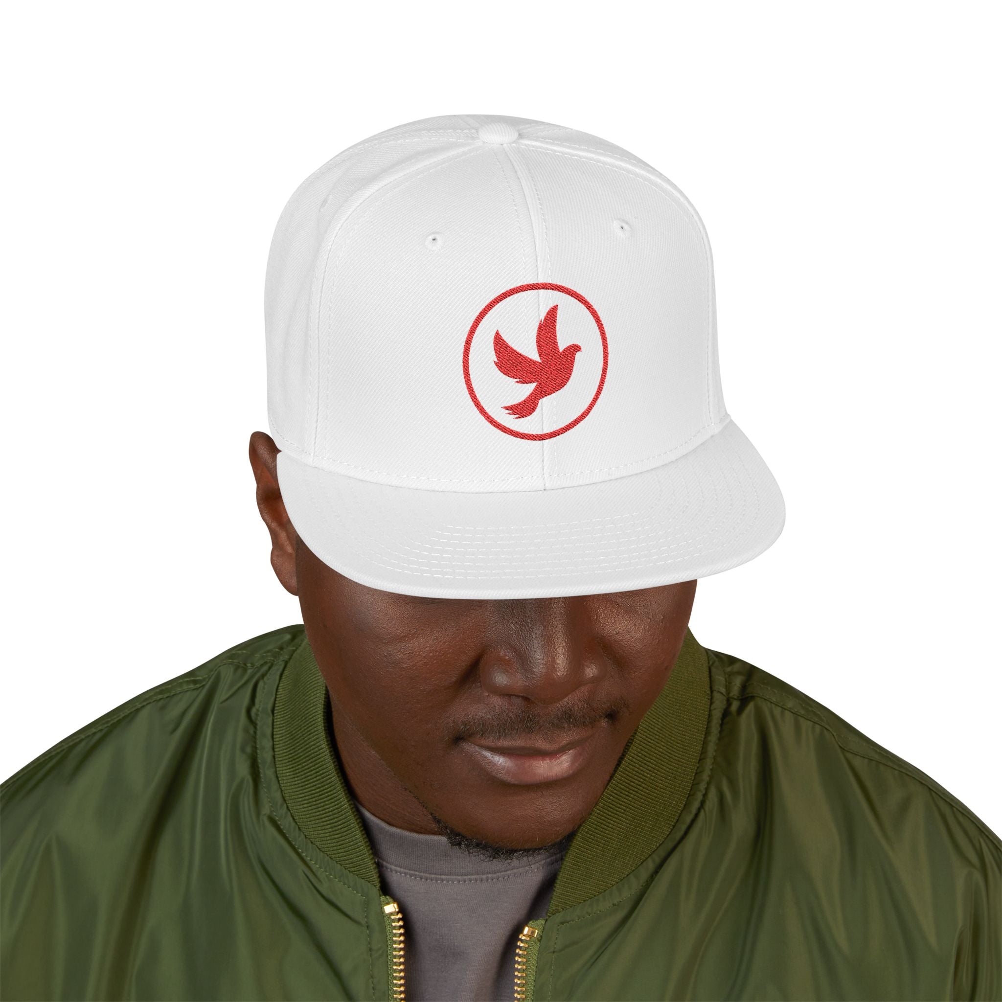 Pure Mission Dove Snapback Flat Bill Hat