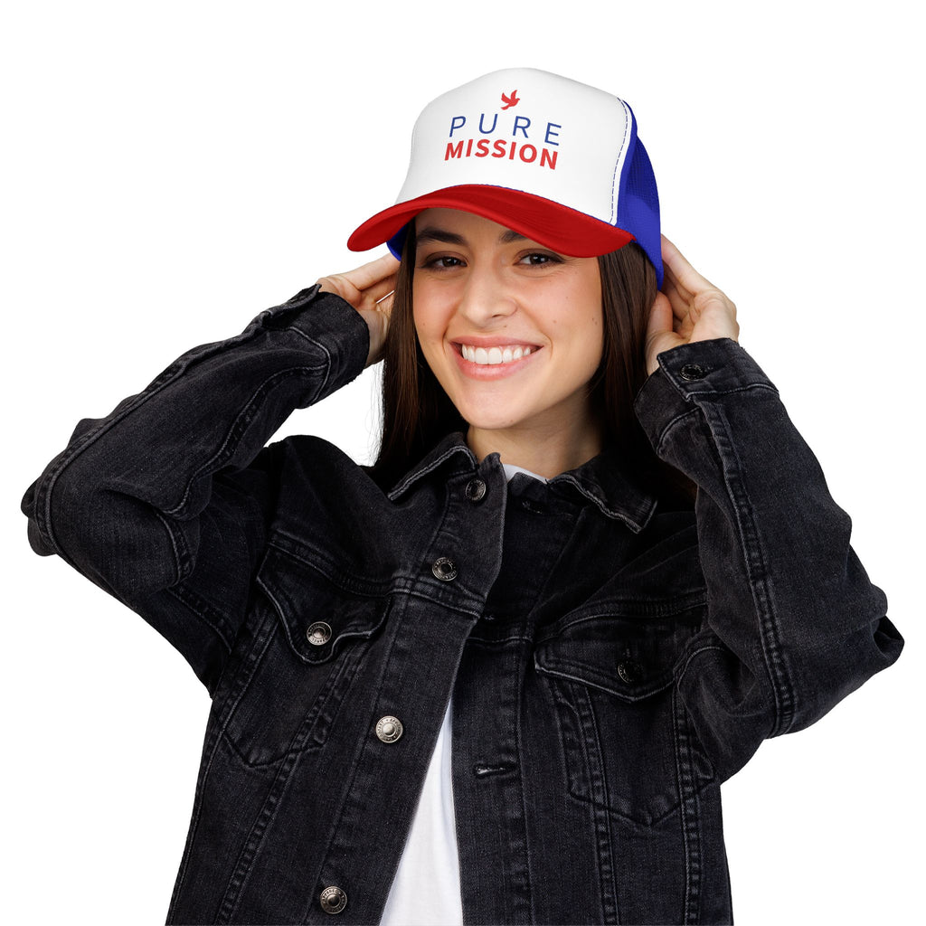 Pure Mission Foam Trucker Hat (Red/White/Royal)